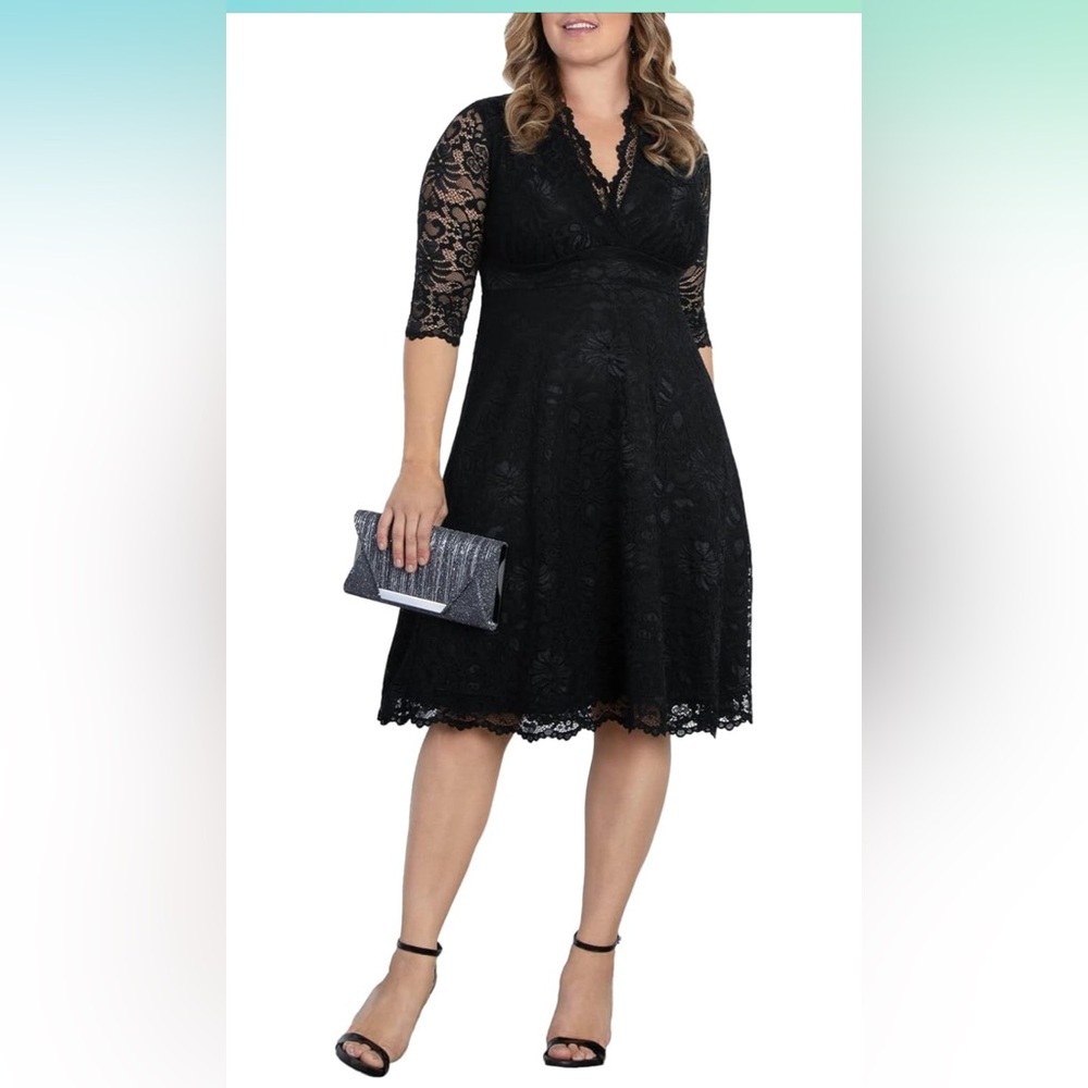 Kiyonna Lace Midi Cocktail Dress | 1X